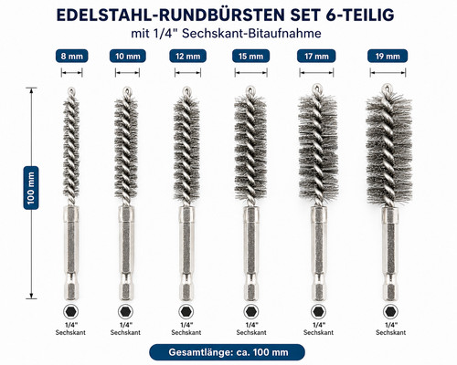 Set spazzole rotonde bit - 6,